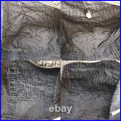 FENDI Zucca Pattern Travel Hand Bag Brown Black Nylon Vintage Authentic #QQ415Y