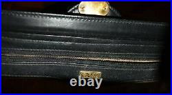 Gucci Black Leather Train Case Cosmetic Travel Bag Vintage Dr vintage