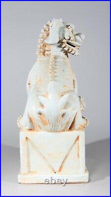 Impressive Large Chinese Celadon Glazed Porcelain Chinese Food Dog / Lion