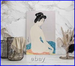 Japanese Woman After Bath Fine art canvas or poster printed Asian Vintage Geisha