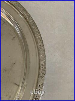 LARGE Antique Vintage 14 Silver Tray with Food Dome Waldorf Astoria Hotel NY