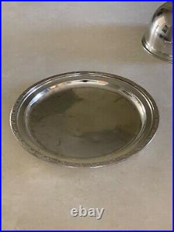 LARGE Antique Vintage 14 Silver Tray with Food Dome Waldorf Astoria Hotel NY