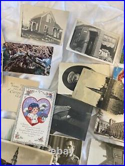 LARGE LOT OF 48 Antique Vintage Postcard Collection 1900-1980s! Military, Birth