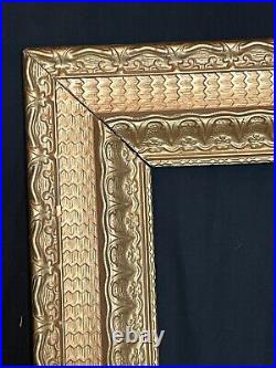 LARGE Vintage Antique Ornate Gold Gilt Filigree Wood Carved Baroque Photo Frame