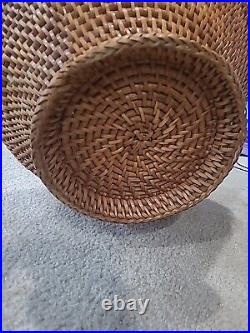 Large 18 Vintage Antique Wicker Basket High Quality and Construction Rare