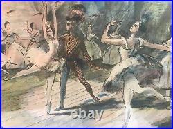 Large 26X 16 Vintage The Ballet By Charles Mozley Print Limited Edition Framed
