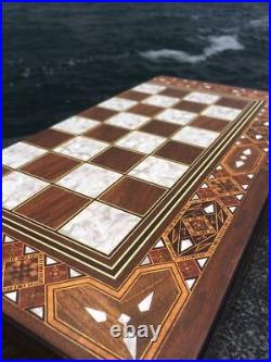 Large Antique Backgammon Set Wooden Vintage Game Board Father Husband Great Gift