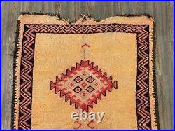 Large Antique Moroccan Handmade Rug 5'3x14'1 ft Berber Abstract Wool Carpet