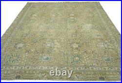 Large Antique Muted Floral 8X11 Distressed Vintage Oriental Rug Farmhouse Carpet