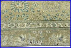 Large Antique Muted Floral 8X11 Distressed Vintage Oriental Rug Farmhouse Carpet