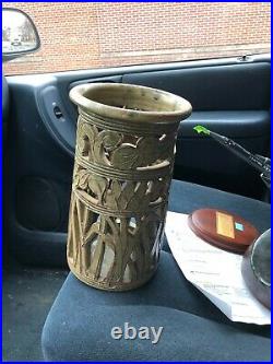 Large Antique Vintage Or MID Century Modern Artist Signed Art Pottery Vase Urn