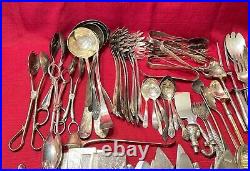 Large Lot of 175 Assorted Vintage Silverplate Large Serving Pieces