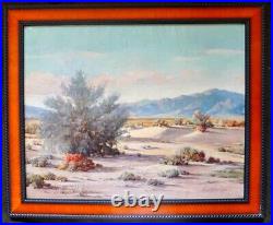 Large Original Vintage Southwestern Desert Landscape Painting Like Paul Grimm