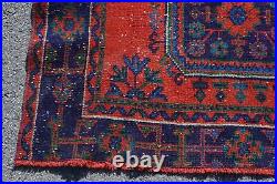 Large Rug, Vintage Rug, Turkish Rug, Antique Carpet, 53x129 inches Red Rug, 1054