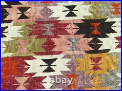 Large Rug, Vintage Turkish Afion Kilim, Floor Wool Rug, Carpet Teppiche 69x117