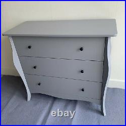 Large Shabby Chic Retro Chest of 3 Drawers Cabinet Hallway Bedroom Furniture