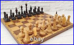 Large Tournament Chess Set 1980 USSR Soviet Wooden Vintage antique not used