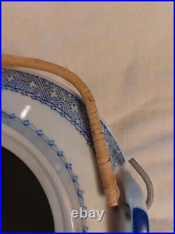 Large Vintage Blue and White Chinese Wedding Teapot