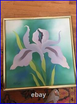 Large Vintage Estate Original Oil Painting For Lilly By Matson