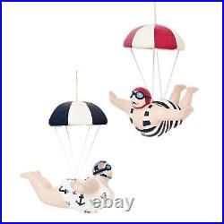 Large Whimsical Bathing Beauty Hanging Sculpture Retro Vintage Mustache Male