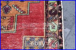 Large area rug, Turkish vintage rug, Handmade rug, Wool rug 4.4 x 9.4 ft DC10627