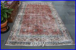 Large rug, Handmade rug, Turkish wool rug, Vintage rug, 5.3 x 8.9 ft. MBZ0746