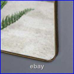 Large tall wall floor leaner brushed gold metal framed mirror vintage chic decor