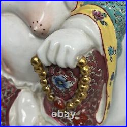 Large vintage antique happy smiling China Chinese porcelain Buddha