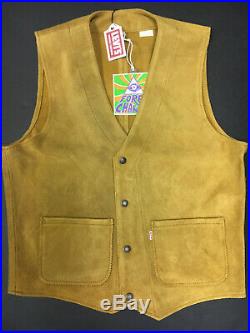 Levi's Vintage Collection Leather Vest Waistcoat LVC 2017 Made In Italy Levis