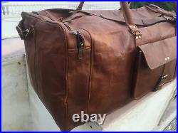 Men's Distressed Leather large vintage duffel travel gym weekend overnight bag