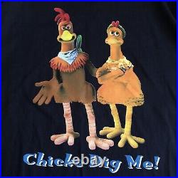 NEW Vintage 2000 Chicken Run Chicks Dig Me Movie Promo Tee Shirt Large