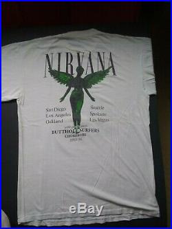 NIRVANA In Utero West Coast 1993-94 Tour T-Shirt Original VINTAGE X-Large Rare