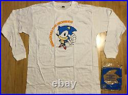 NOS vintage 1996 SONIC THE HEDGEHOG shirt L longsleeve Sega Japan video game 90s
