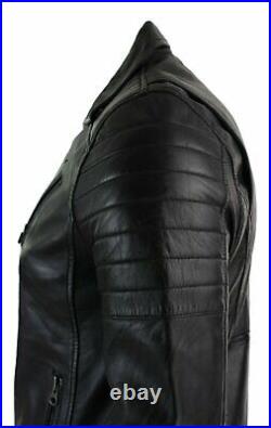 New Men's Bomber Biker Vintage Black Genuine Leather Slim fit Jacket XS-3XL B52