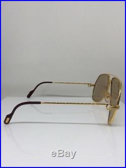 New Vintage Cartier Aviator Gold 62mm Large Vendome Sunglasses France