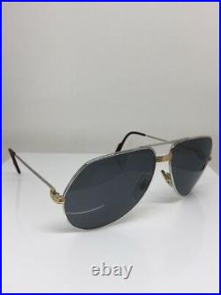 New Vintage Cartier Aviator Platinum 62-14-140mm Large Vendome Sunglasses France