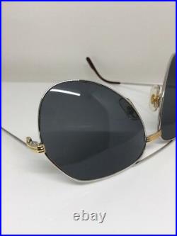 New Vintage Cartier Aviator Platinum 62-14-140mm Large Vendome Sunglasses France