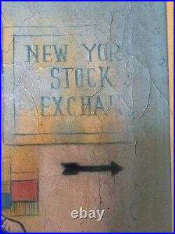 Old Oil Painting Clown Reading New York Stock Exchange signed by Artist 25