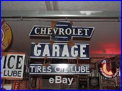 Old antique style vintage look Chevy dealer service garage sign large 3 piece