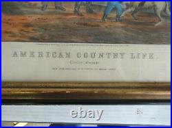 Original Large Format Currier & Ives Print Titled American Country Life