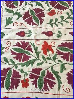 Original Uzbek Vintage Large Beautiful Handmade Wall Decor Embroidery Suzani