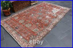 Oushak rug, Vintage large rug, Turkish rug, Handmade rug, 5.6 x 9.1 ft. MBZ0719