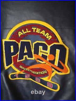 Paco Varsity Jacket 1989 All Star Sport Edition Vintage Yellow Blue Size Large