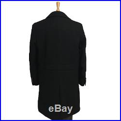 Peaky Blinders Overcoat Black Coat Vintage Cromby Style Wool Size 42 44