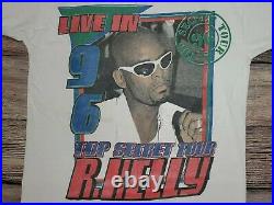 RARE Vintage OG R KELLY LL Cool J Live in 96' Top Secret Tour Hip Hop Rap Tee L