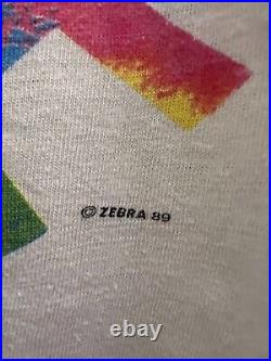 RED HOT CHILI PEPPERS original VINTAGE Zebra 1989 concert T Shirt 1980s Size L