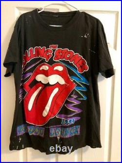 Rolling Stones Voodoo Lounge 1994 Black Vintage Concert T-shirt Large