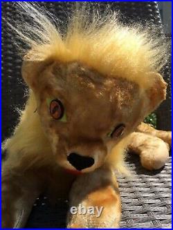 Rushton Plush Toy 1950s Stuffed Animal Lion No Tags Very Rare Vtg Beautiful