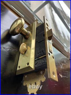 SALVAGE LARGE Hardware SOLID Bronze / Brass DOOR KNOBS 12 X 4 HUGE STATEMENT
