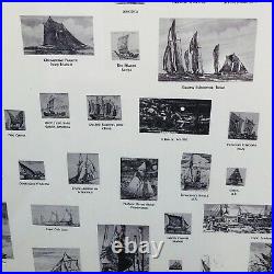 Sails of the World by Mark Whitcombe Large Signed Print, Vintage Nautical Art